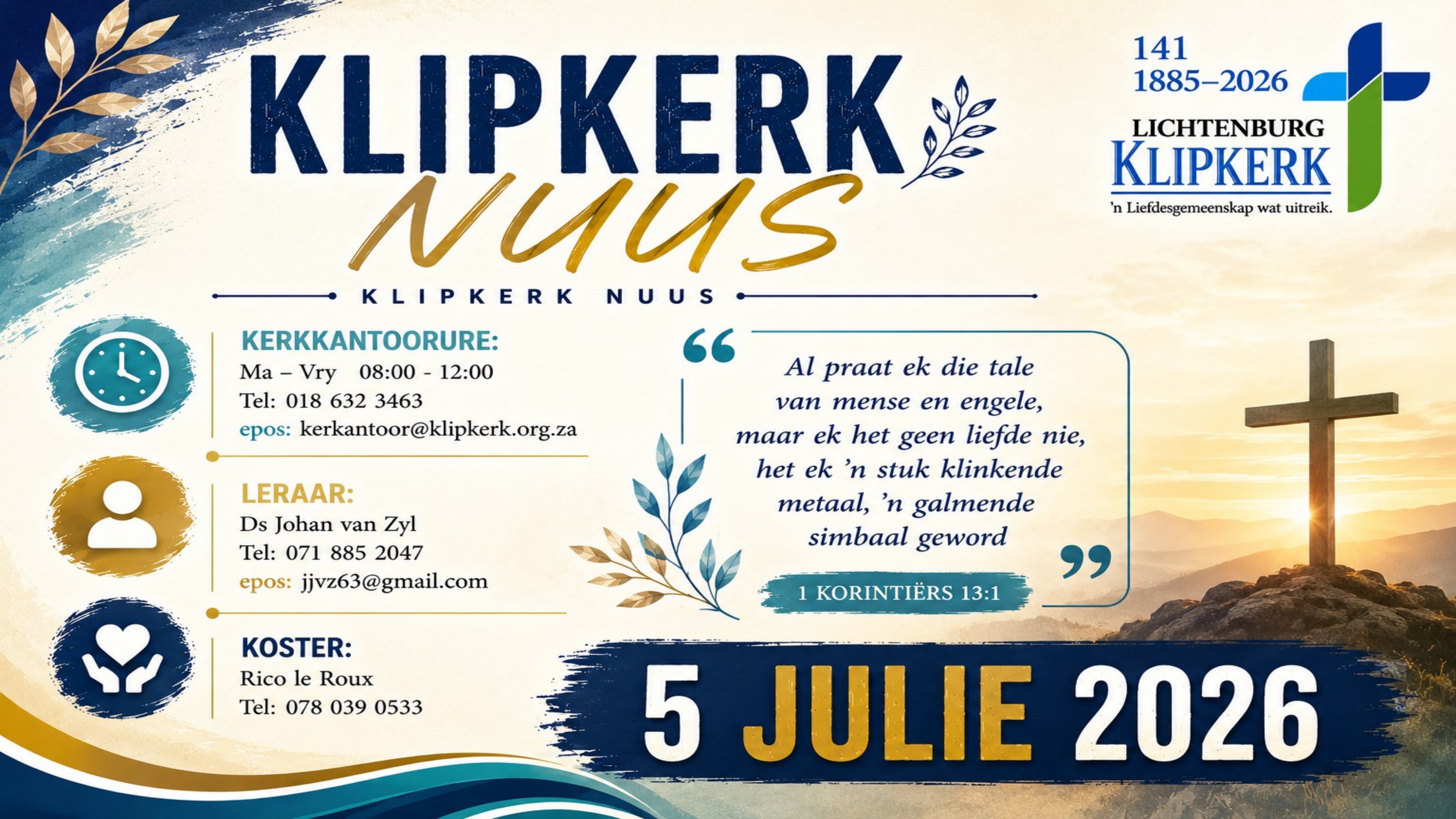 Weeknuus Lichtenburg N G Klipkerk, afkondigings